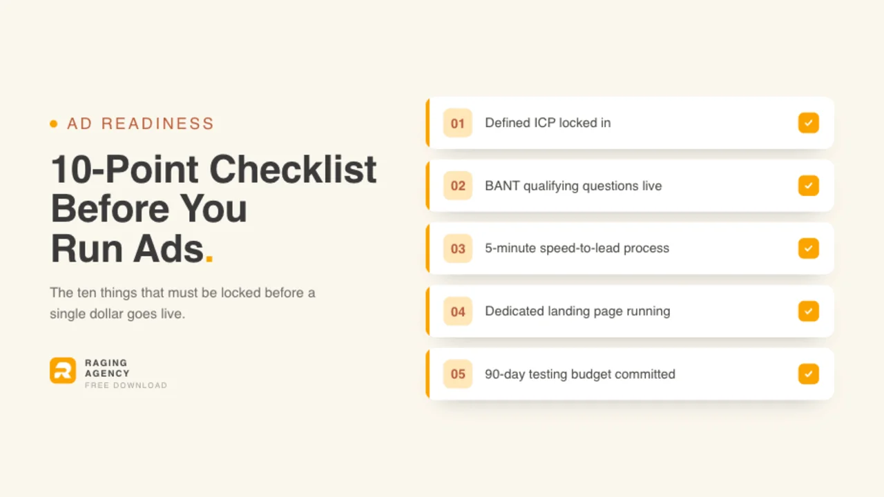 The 10-Point Pre-Ad Checklist from Raging Agency