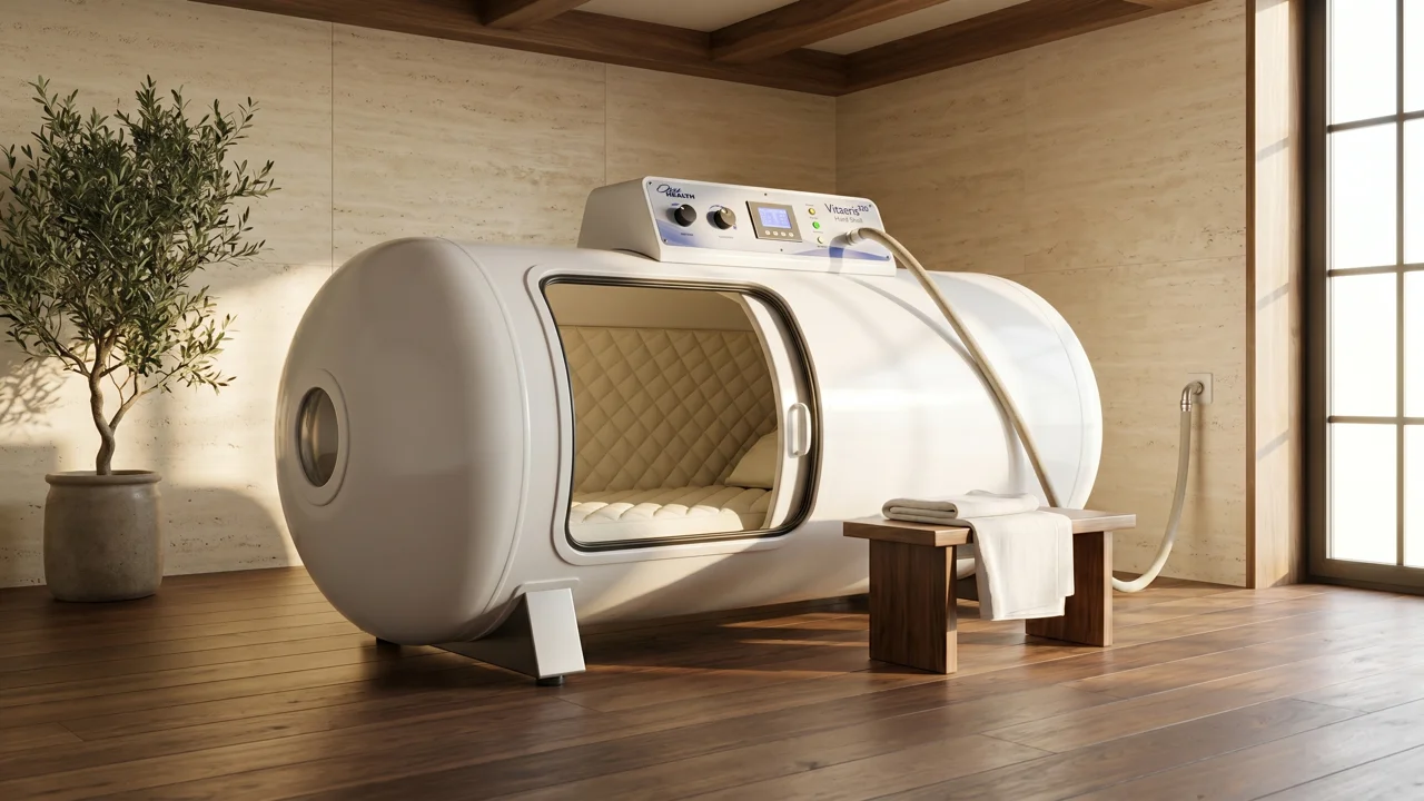 Premium hyperbaric oxygen therapy chamber used by wellness brands featured in Raging Agency's HBOT marketing guide